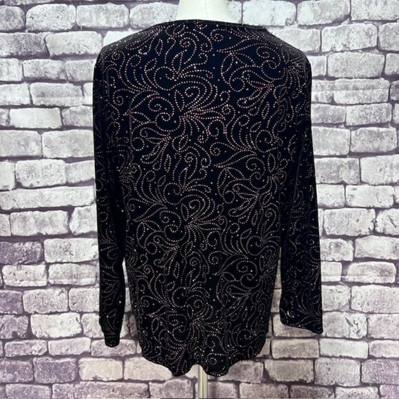 Notations Black Velvet Jacket W/ Attached Tank Size 1X - Picture 6 of 9